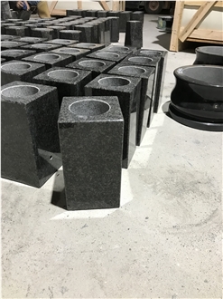 Black Granite Funeral Vases Monumental Accessories