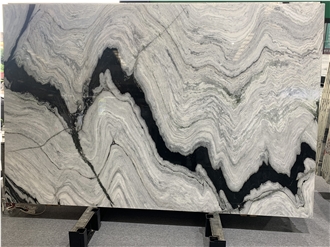 Black Swan Panda White Marble Slabs With Black Veins