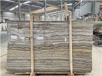 Filled Silver Grey Travertine Slabs For Wall Cladding