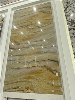 Ocean Wave Fusion Gold Golden Silk Quartzite Slabs