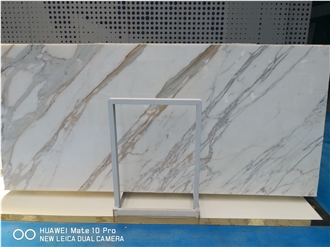 Popular White Calacatta Gold Marble Slabs For Kitchen