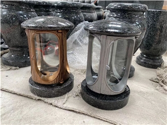 Round And Square Granite Monumental Lantern For Tombstone