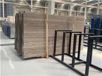 Persian Silver Grey Travertine Slabs For Engeerings