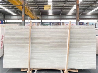 White Wood Marble Slab Wall Tiles