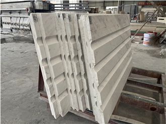 3D Wall Decor Panels White Fluted Marble For Home