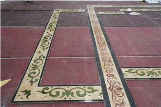 Marble Waterjet Floor Medallions Border For Villa