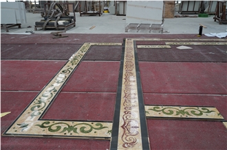 Marble Waterjet Floor Medallions Border For Villa
