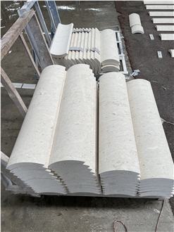 White Limestone Curved Column Shafts