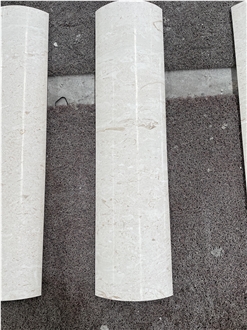 White Limestone Curved Column Shafts