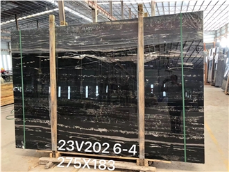 China Silver Portoro Marble Black Slabs For Wall