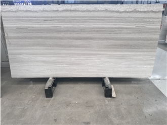 Chinese Wood Grain White Marble Floor Slabs