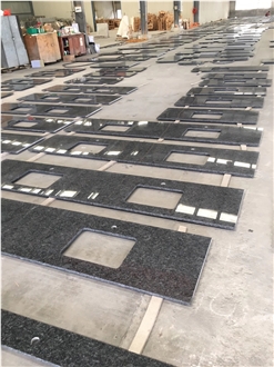 Custom Steel Grey Granite Kitchen Countertops For Design