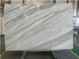 Italy Earl White Marble With Grey Twill Slabs