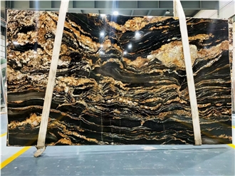 Natural Brazil Exotic Polished Magma Gold Granite Slabs