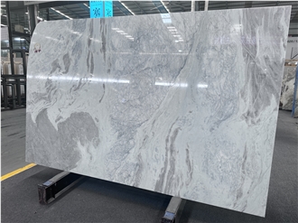 Oyster White Marble Polished Slab For Villa Floor Tiles