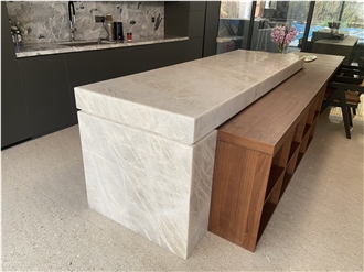 Cristallo White Quartzite Ktichen Island Top