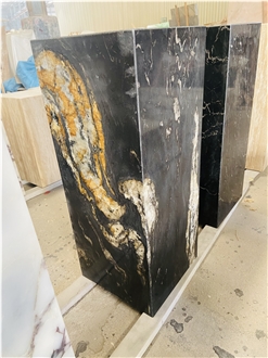 Gold Magma Black Fusion Granite For Side Tables
