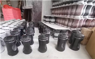 Abolute Black Granite Monumental Candle Lanterns