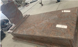 Multicolour Red Granite Tombstone