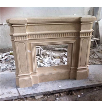 Hand Craft Italian Arabescato Marble Modern Fireplace