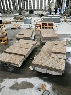 G682 Granite Cube Stone Paver,Sun Golden Cobblestone Tiles