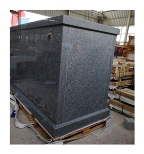 Imperial Grey Barre Gray Granite 2 Crypt Double Mausoleum