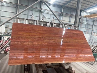 Iran Brown Red Travertine Polished Big Slabs