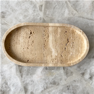 Natural Travertine Luxury Jewelry Serving Tray