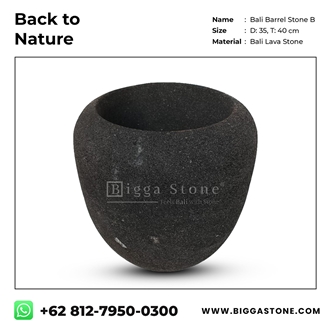 Lava Stone Barrel Flower Pots