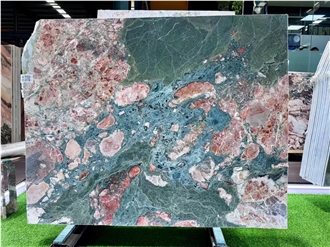 Beautiful Pink Green Natural Marble Slabs