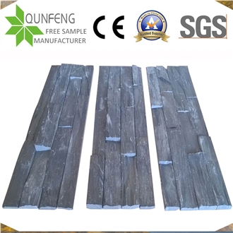 China Rough Surface Cut Black Slate Wall Cladding Panels