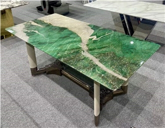 Fuchsite Crystal Quartzite Botanic Cristallo Dining Table