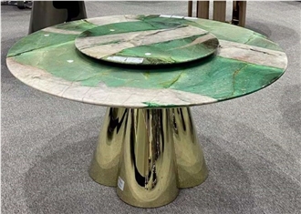 Fuchsite Crystal Quartzite Botanic Cristallo Restaurant Table