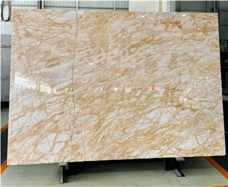 Polished Spider Gold Marble Slab For Floor Tiles