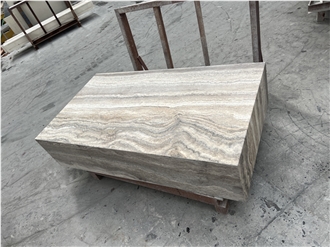 Sliver Grey Travertine Rectangle Coffee Table