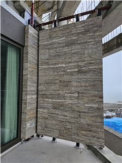Turkey Silver Travertine Vein Cut Slabs