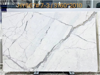 Calacatta Luxury Marble Slabs Fish Belly White Stone Tile