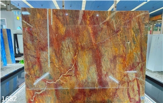 Van Gogh Emperor Marble Slabs Yellow Red Empire Tile