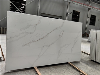 Calacatta Stone Premium Quality Gold Veins 5042 Quartz Slabs