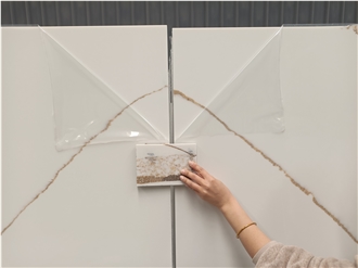 GOLDTOP Calacatta Brittanicca Artificial Quartz Slabs