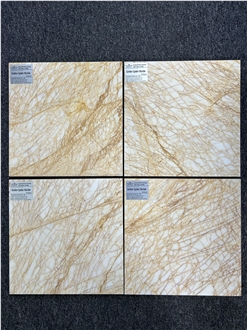 18Mm Cut To Size Polished White Spider Gold Marble Tiles
