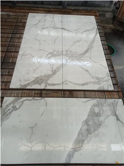 Goldtop Natural Calacatta White Marble Stone Tiles For Home