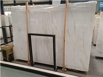 Goldtop New Quarry Natural White Cary Ice Marble Tiles Slabs