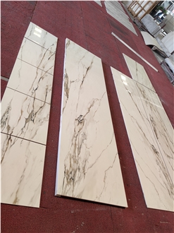 Natural Polished Custom Design Picasso Gold Marble Tiles