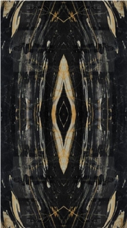 Black And Gold Crystalline Fusion  Marble Slabs