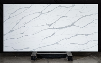 Aq3283 Calacatta Quartz Slabs With Grey Veins