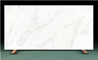 AQ3698 Marble Look White Quartz Slabs