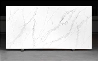 AQ8-039 Platinum Grey Calacatta Quartz Slabs