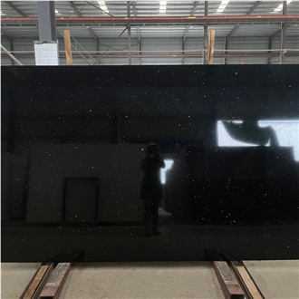 Black Artificial Engineered Marble Slabs For Floor