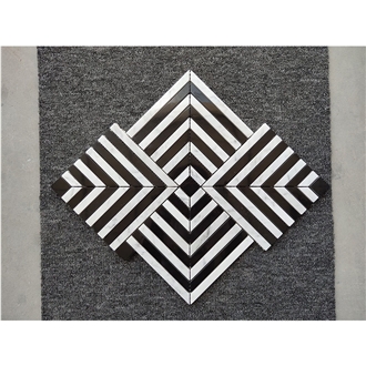 Maze Square Weave Marble Mosaic Tiles